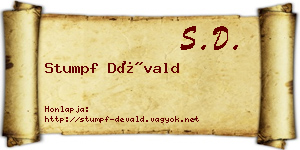 Stumpf Dévald névjegykártya